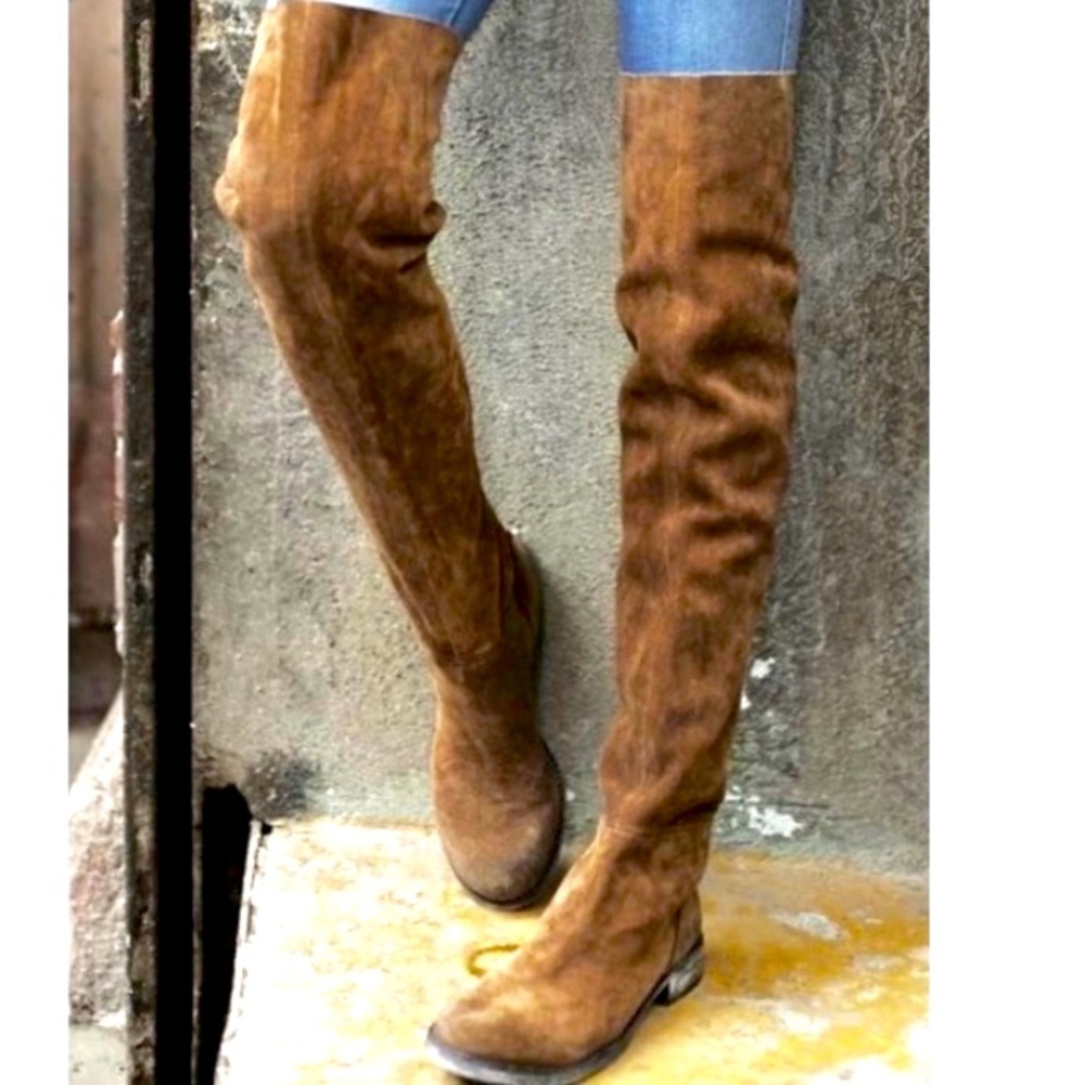 Free People Honey Whiskey Over Knee Suede Boots
